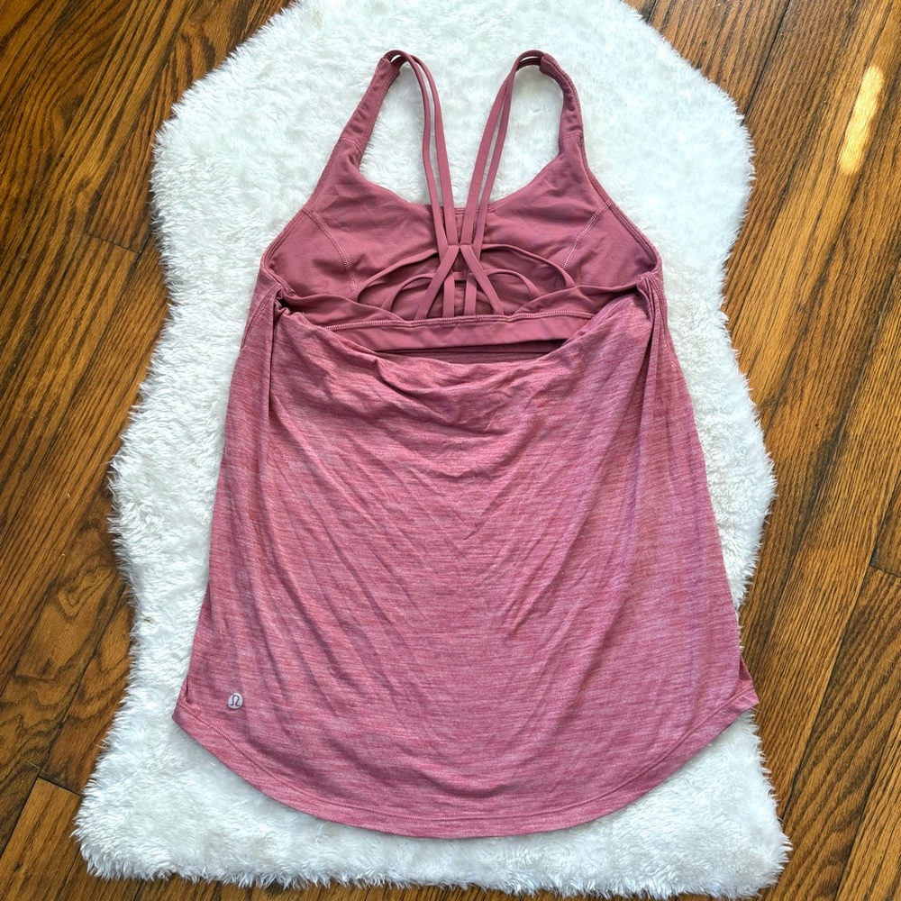 Lululemon Drapey Fit Movement to Movement 2 in 1 Sporty Tank in Cherry Sz 6 - Picture 12 of 12